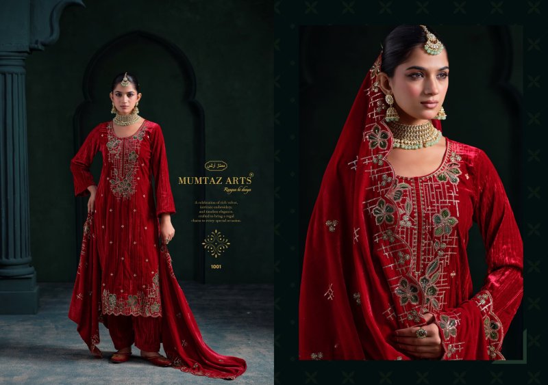 Gulbahar By Mumtaz Arts Crush Velvet Designer Salwar Suits 